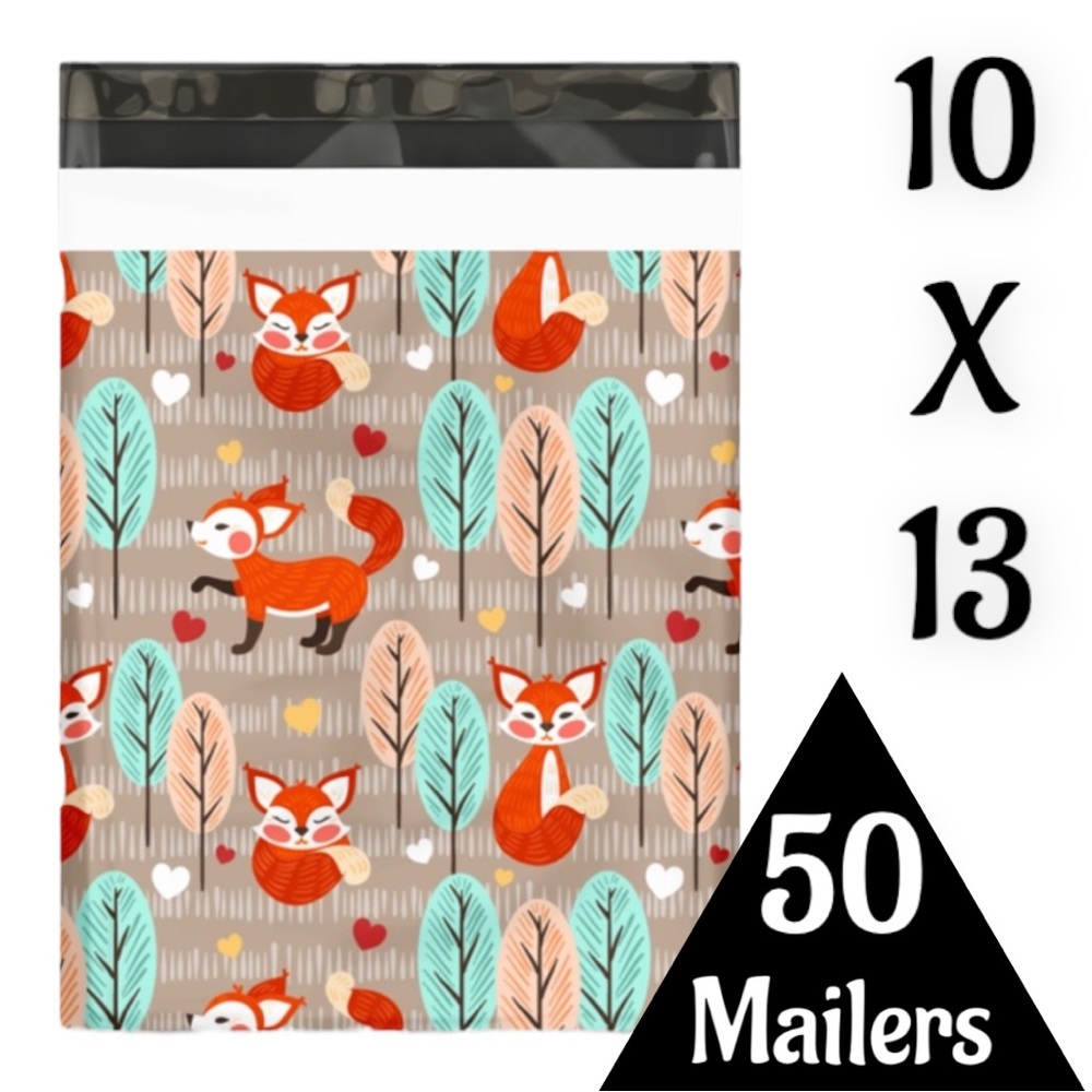 50 10X13 Poly Mailers Fox And Woods Shipping Envelopes PRICE IS FIRM Fall - Picture 3 of 9